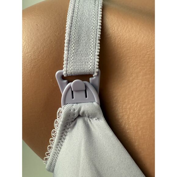 Cake Lingerie Balcony Style Flexible Wire Embroidery Purple Nursing Bra Size 34A - Picture 7 of 16